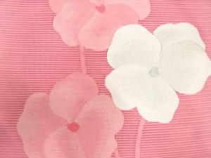 アンティーク　絽綴れ　花模様織り出し名古屋帯